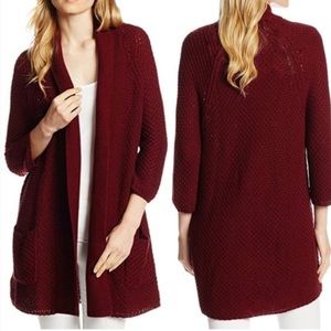 Lucky Brand Willow Knit Sweater Cardigan Burgundy Size Small